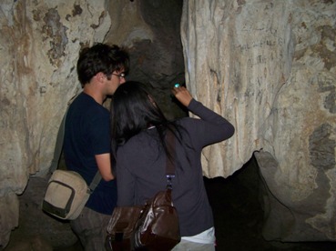 a cave (still very natural) in 'Batu Cermin' (Mirror Rock)
